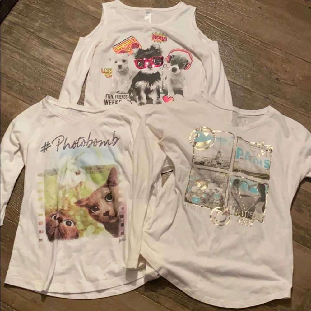 3 Justice long sleeve shirts